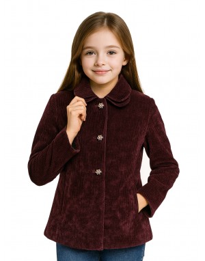 Girls Coat  Frappe Wine